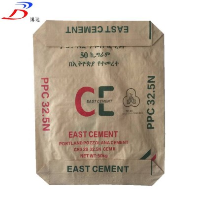 Woven Cement Bag Portland OPC PPC Laminated Pp Best 50kg BODA Bag Plastic Kraft Paper 40*55*11cm Spout Top Accept CN;HEB